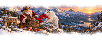 Glacier Cowboy Santa original approved scene 4 soft edges
