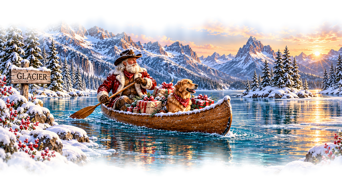 Glacier Cowboy Santa original approved scene 5 soft edges