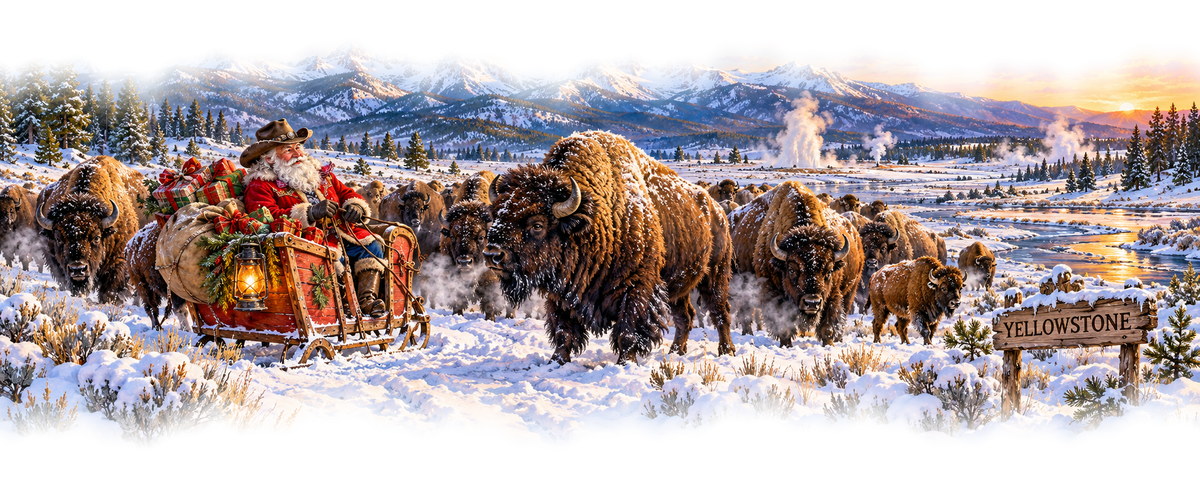 Yellowstone Cowboy Santa original approved scene 2 soft edges