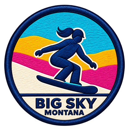 Girl Snowboarder — source artwork reference for the Big Sky collection