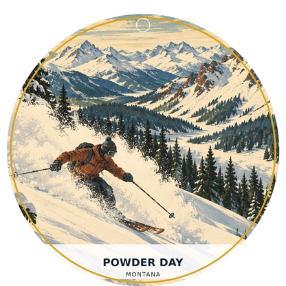 Powder Day — Classic — source artwork reference for the Montana Outdoor Adventure collection