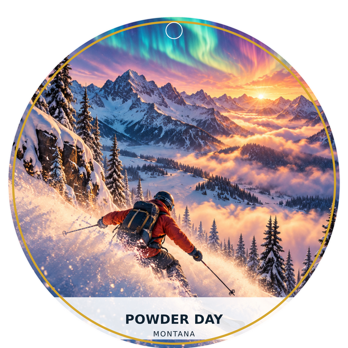 Powder Day — Fusion — source artwork reference for the Montana Outdoor Adventure collection