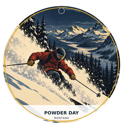 Powder Day — Retro — source artwork reference for the Montana Outdoor Adventure collection