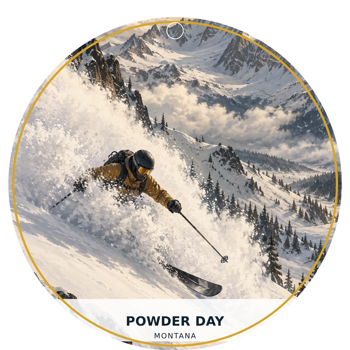 Powder Day — Signature — source artwork reference for the Montana Outdoor Adventure collection