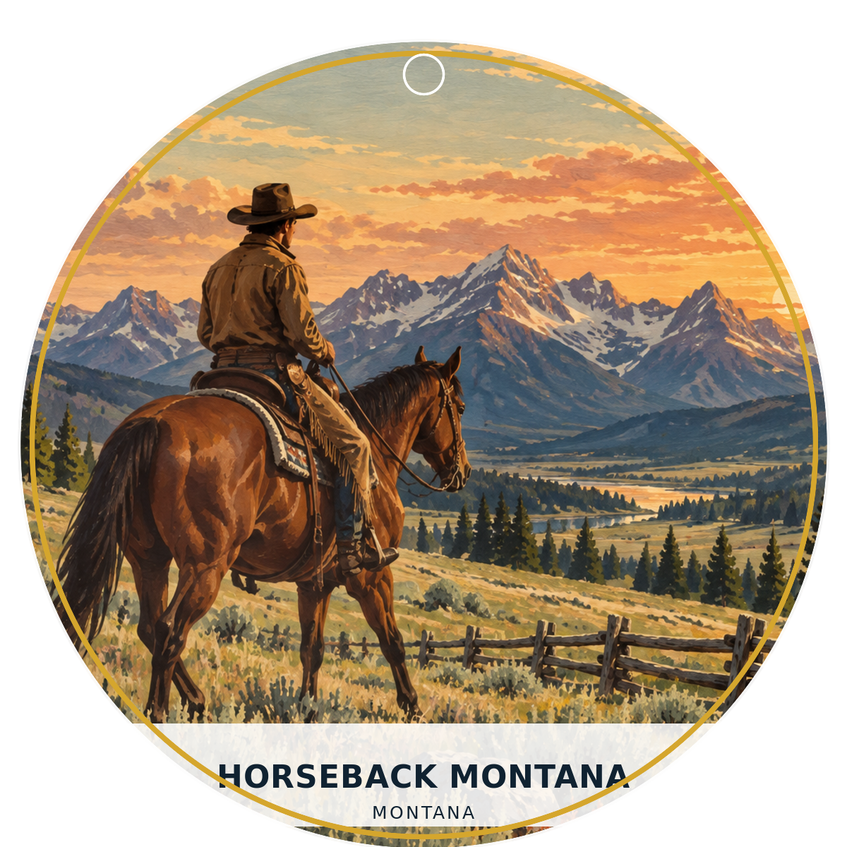 Horseback Montana — Classic — source artwork reference for the Montana Outdoor Adventure collection