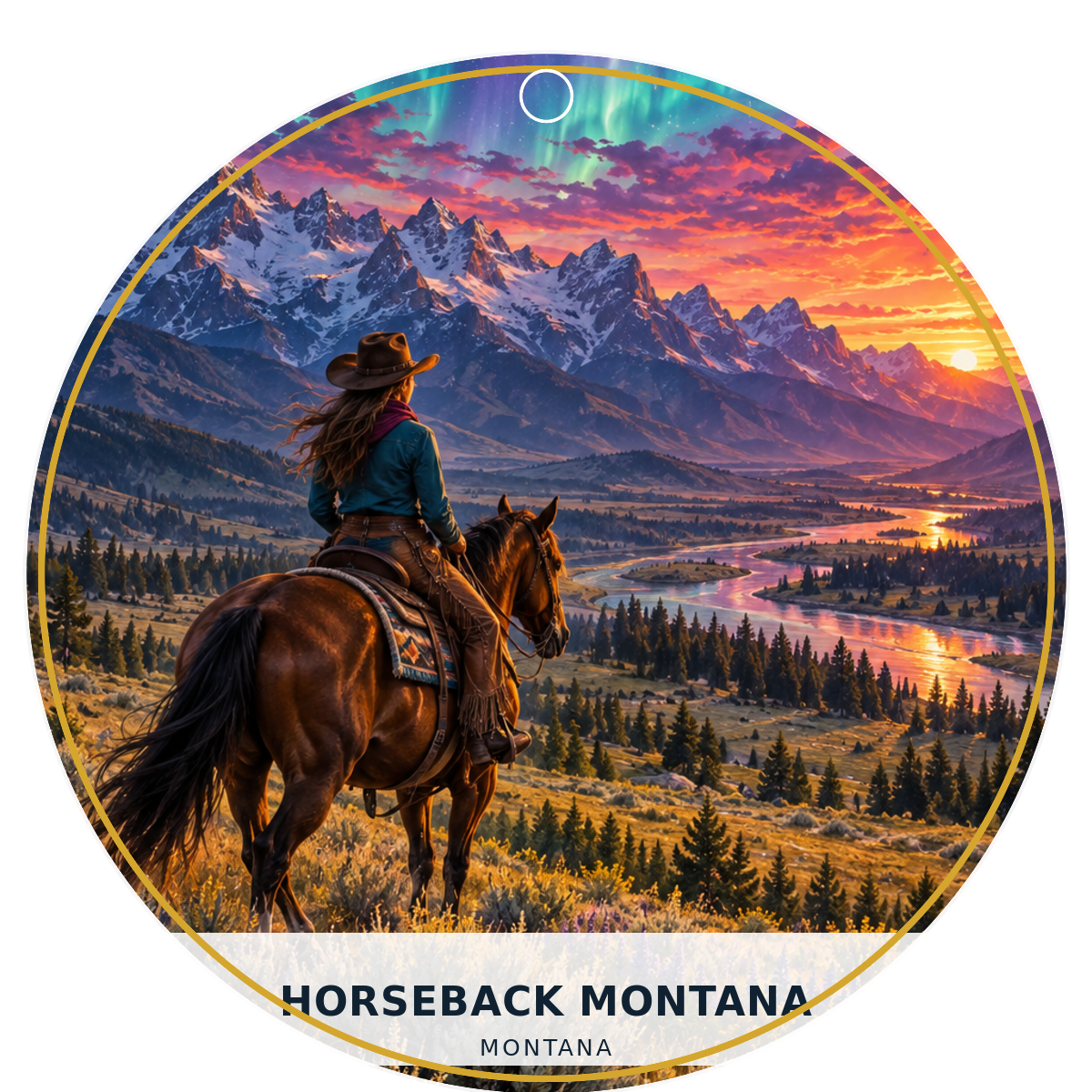 Horseback Montana — Fusion — source artwork reference for the Montana Outdoor Adventure collection