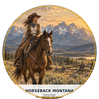 Horseback Montana — Signature — source artwork reference for the Montana Outdoor Adventure collection