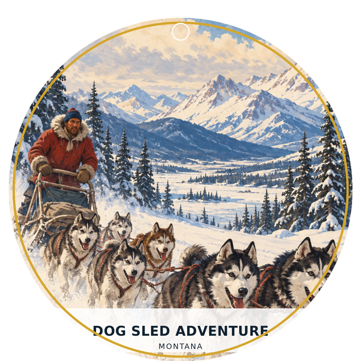Dog Sled Adventure — Classic — source artwork reference for the Montana Outdoor Adventure collection