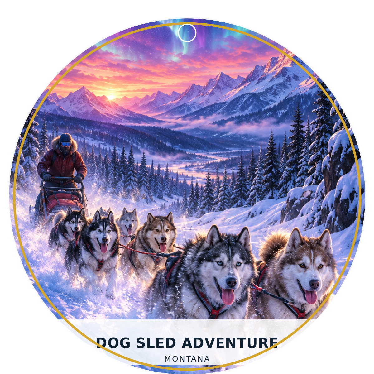 Dog Sled Adventure — Fusion — source artwork reference for the Montana Outdoor Adventure collection