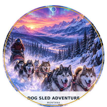 Dog Sled Adventure — Fusion — source artwork reference for the Montana Outdoor Adventure collection