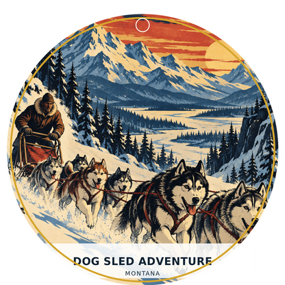 Dog Sled Adventure — Retro — source artwork reference for the Montana Outdoor Adventure collection