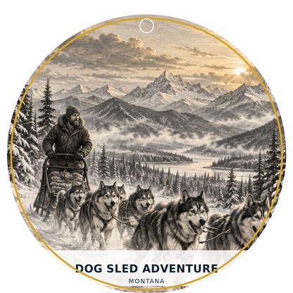 Dog Sled Adventure — Signature — source artwork reference for the Montana Outdoor Adventure collection