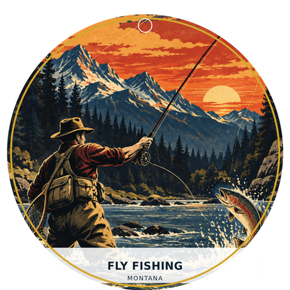 Fly Fishing — Retro — source artwork reference for the Montana Outdoor Adventure collection