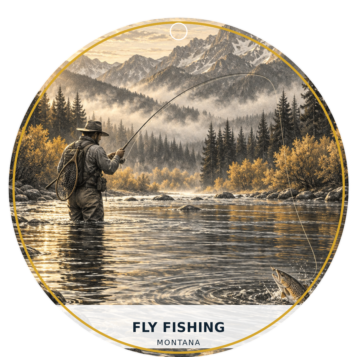 Fly Fishing — Signature — source artwork reference for the Montana Outdoor Adventure collection