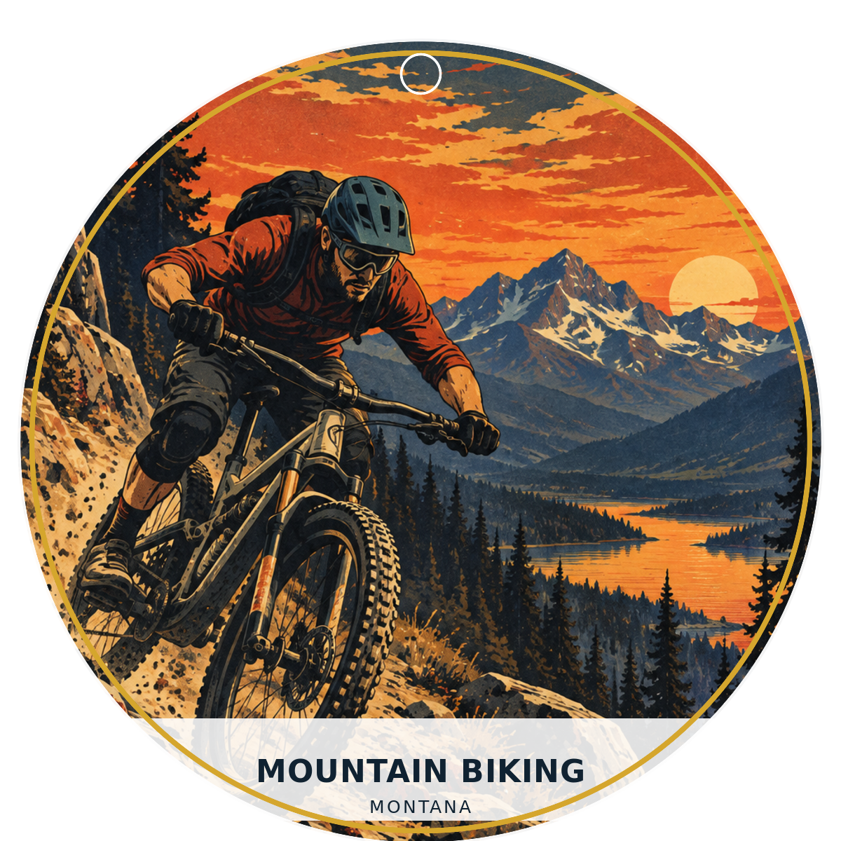 Mountain Biking — Retro — source artwork reference for the Montana Outdoor Adventure collection