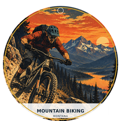 Mountain Biking — Retro — source artwork reference for the Montana Outdoor Adventure collection