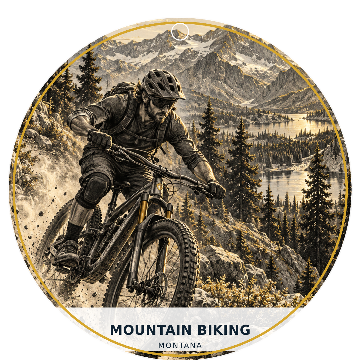 Mountain Biking — Signature — source artwork reference for the Montana Outdoor Adventure collection