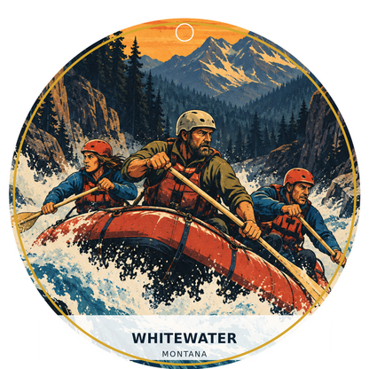 Whitewater — Retro — source artwork reference for the Montana Outdoor Adventure collection