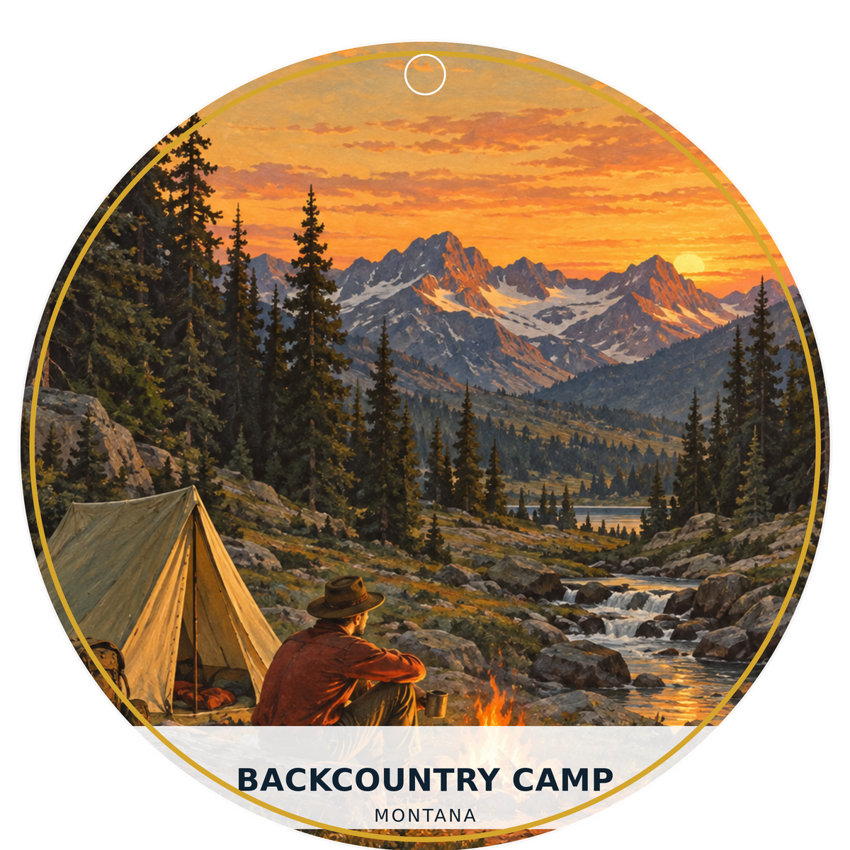 Backcountry Camp — Classic — source artwork reference for the Montana Outdoor Adventure collection