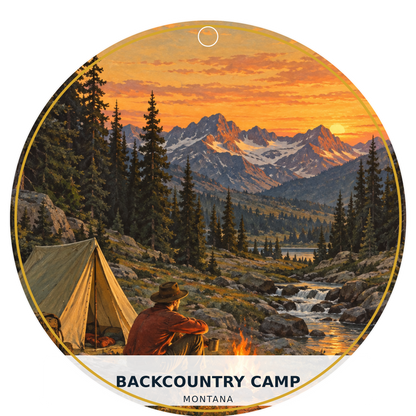 Backcountry Camp — Classic — source artwork reference for the Montana Outdoor Adventure collection