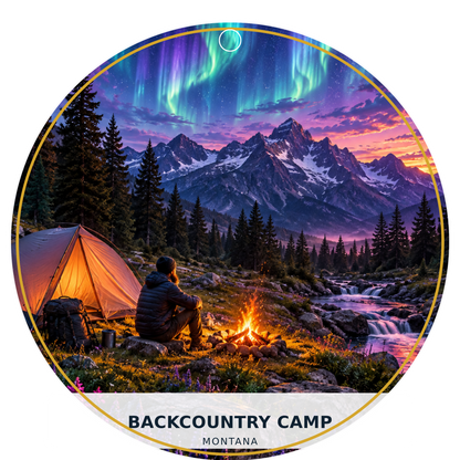 Backcountry Camp — Fusion — source artwork reference for the Montana Outdoor Adventure collection