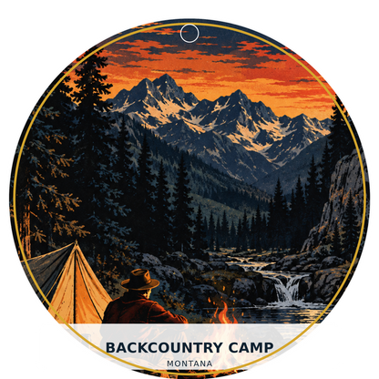 Backcountry Camp — Retro — source artwork reference for the Montana Outdoor Adventure collection
