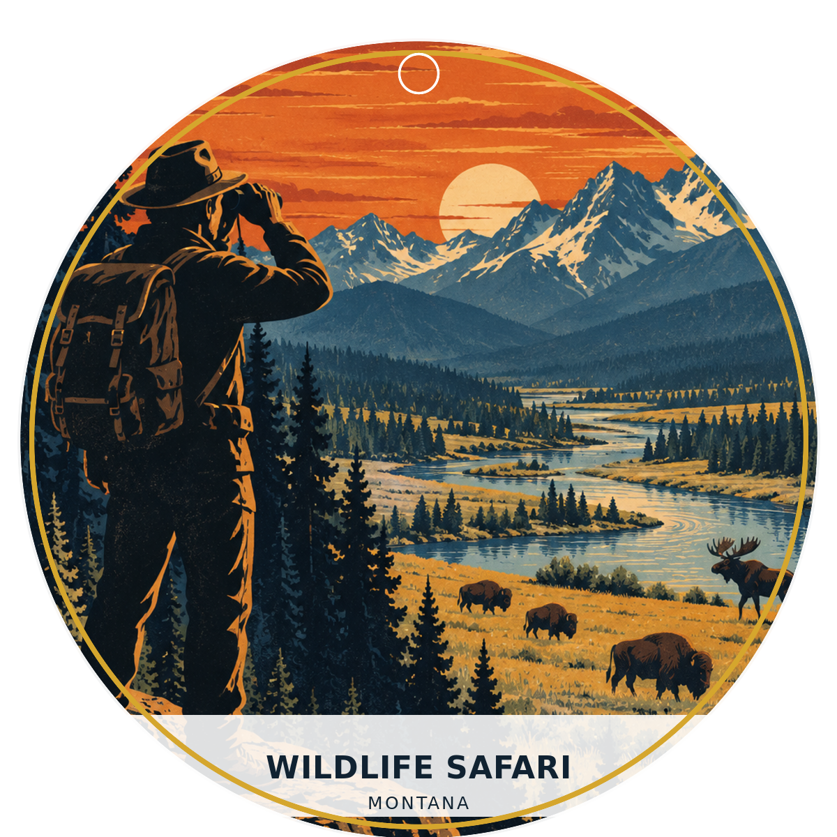 Wildlife Safari — Retro — source artwork reference for the Montana Outdoor Adventure collection