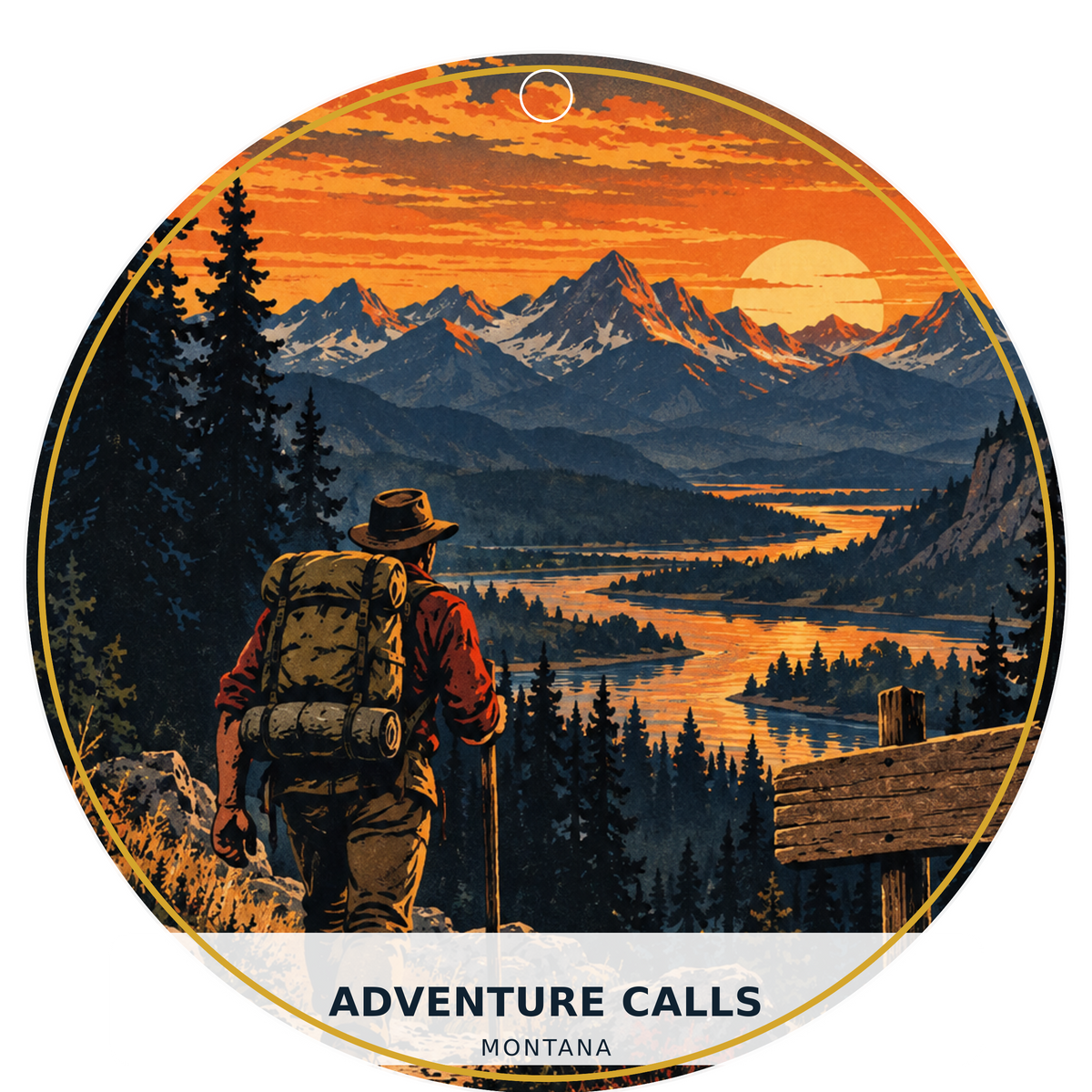 Adventure Calls — Retro — source artwork reference for the Montana Outdoor Adventure collection