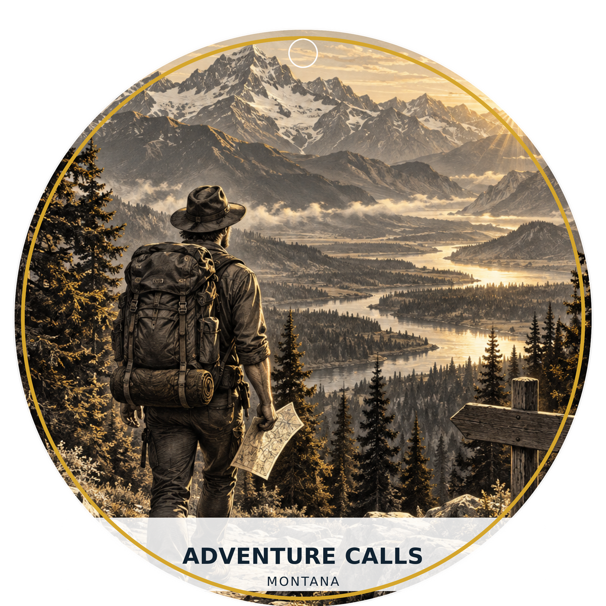 Adventure Calls — Signature — source artwork reference for the Montana Outdoor Adventure collection
