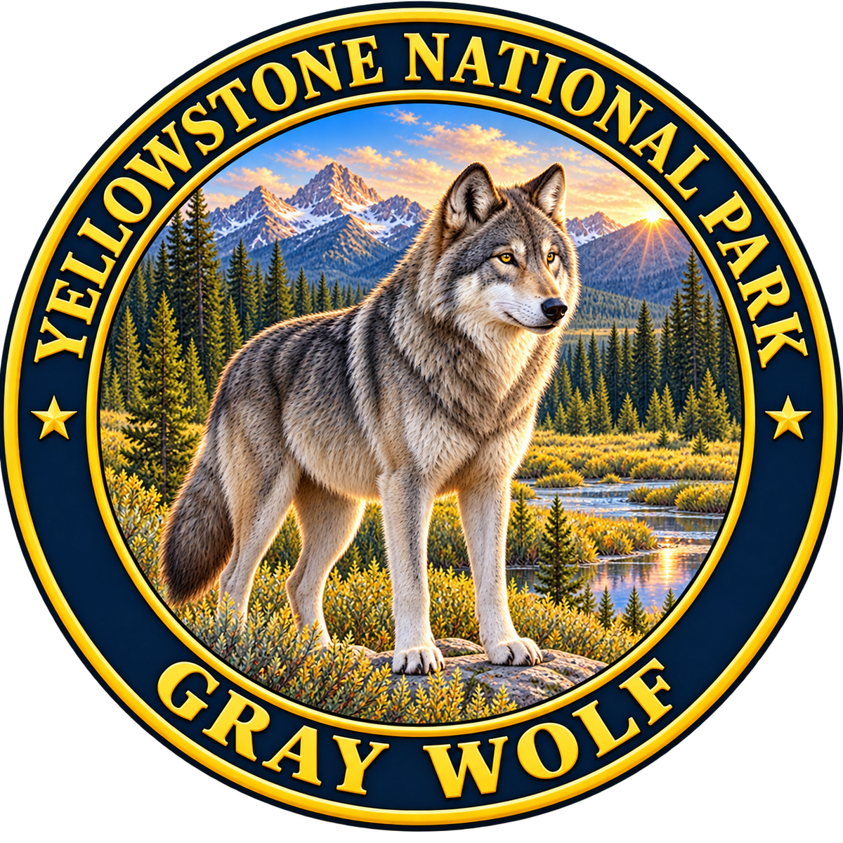Gray Wolf — source artwork reference for the Yellowstone collection