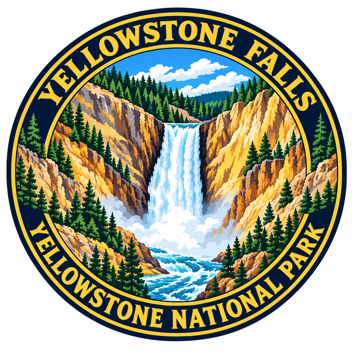 Yellowstone Falls — source artwork reference for the Yellowstone collection