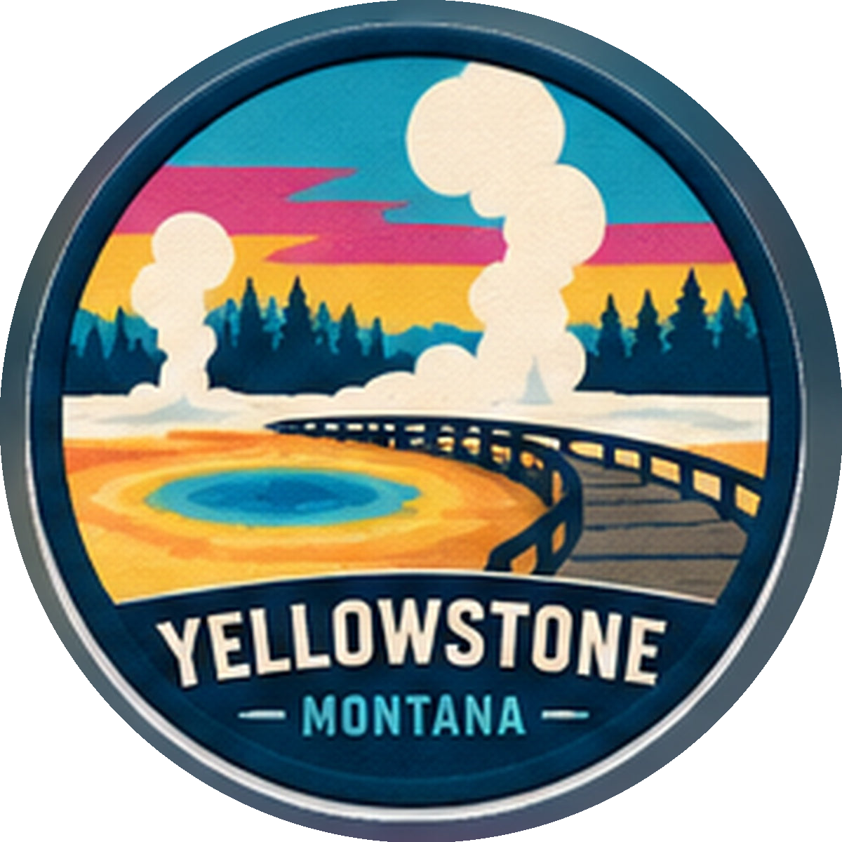 Geyser Basin — source artwork reference for the Yellowstone collection