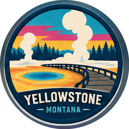Geyser Basin — source artwork reference for the Yellowstone collection