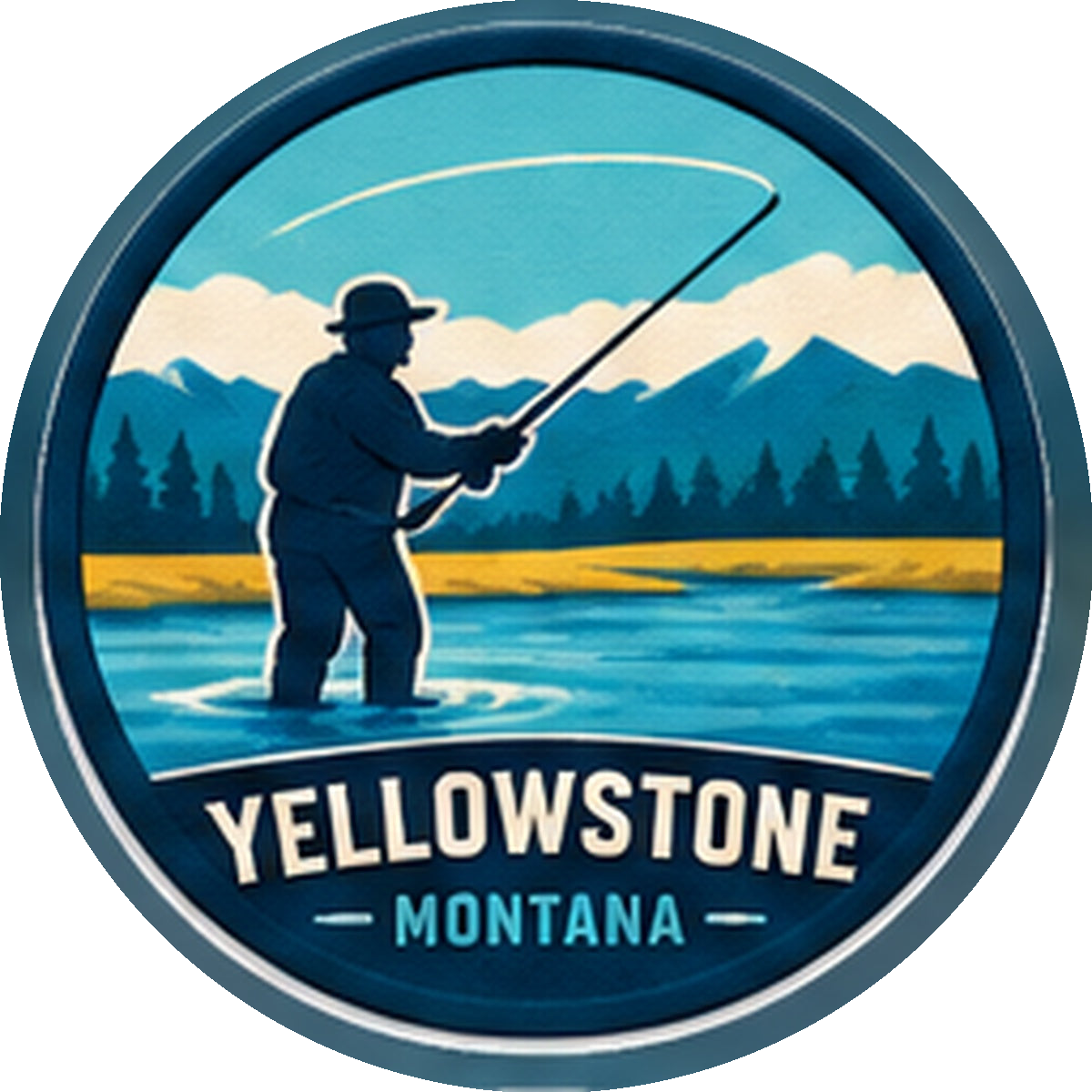 Fly Fisherman — source artwork reference for the Yellowstone collection