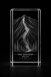 The Ridge - k9 Crystal Engraving