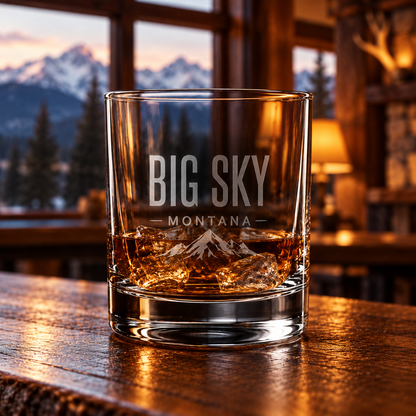 Big Sky Shadow Rocks Glass — lodge lifestyle image
