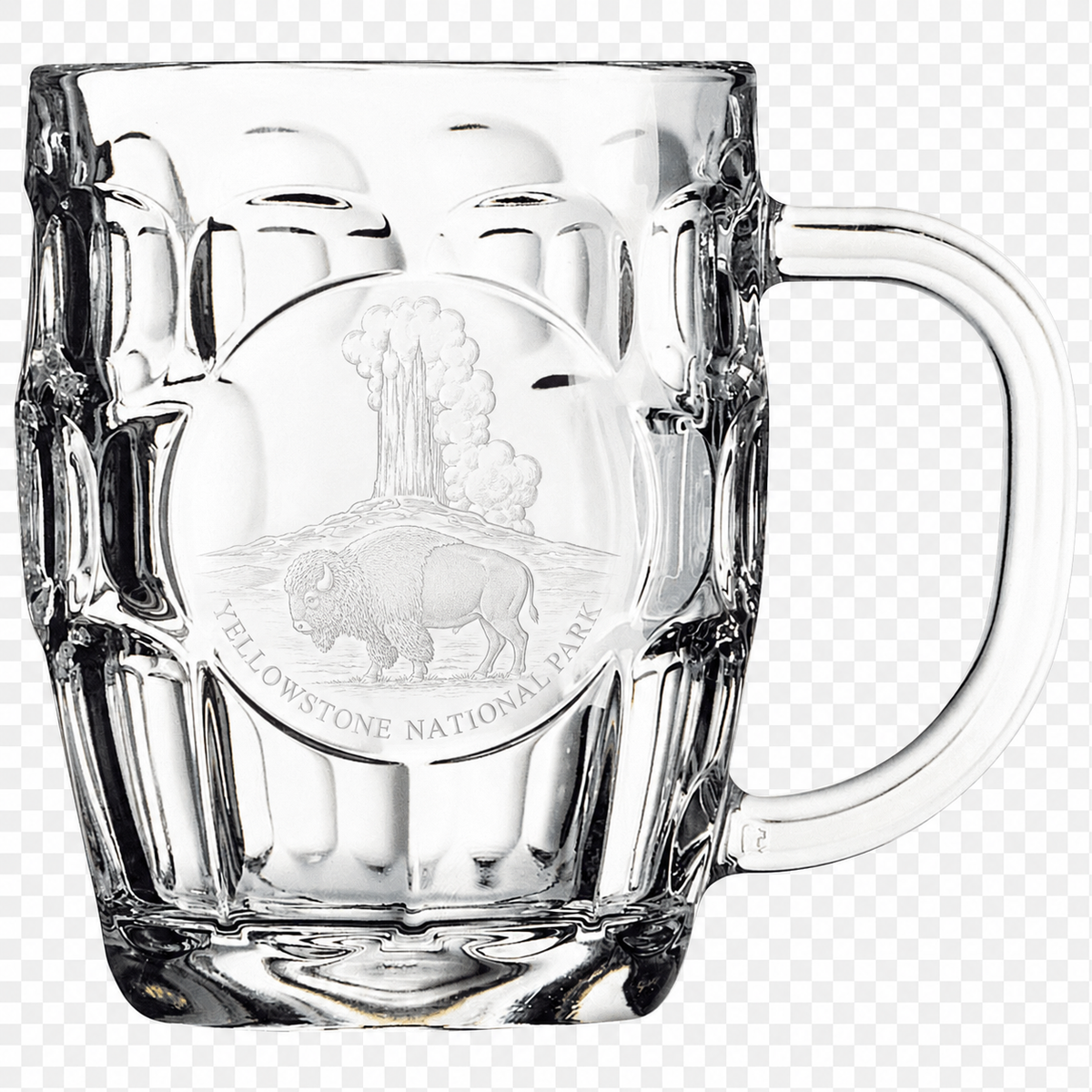 Yellowstone National Park engraved 20 oz clear handled beer mug