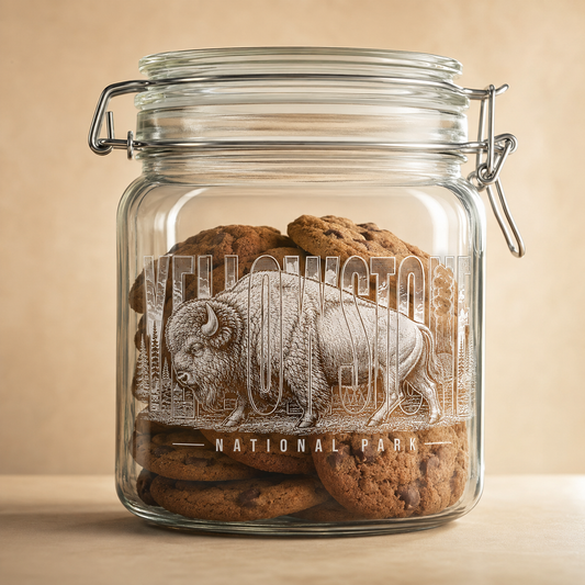 Yellowstone National Park Bison Hinged Cookie Jar product image