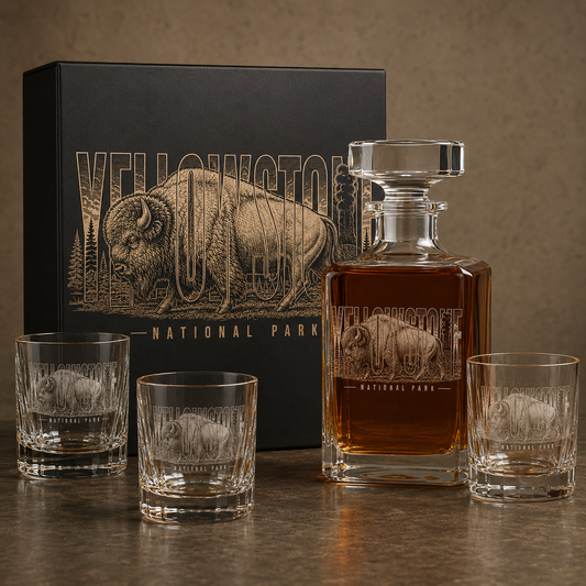 Yellowstone National Park Bison Decanter Gift Set product image