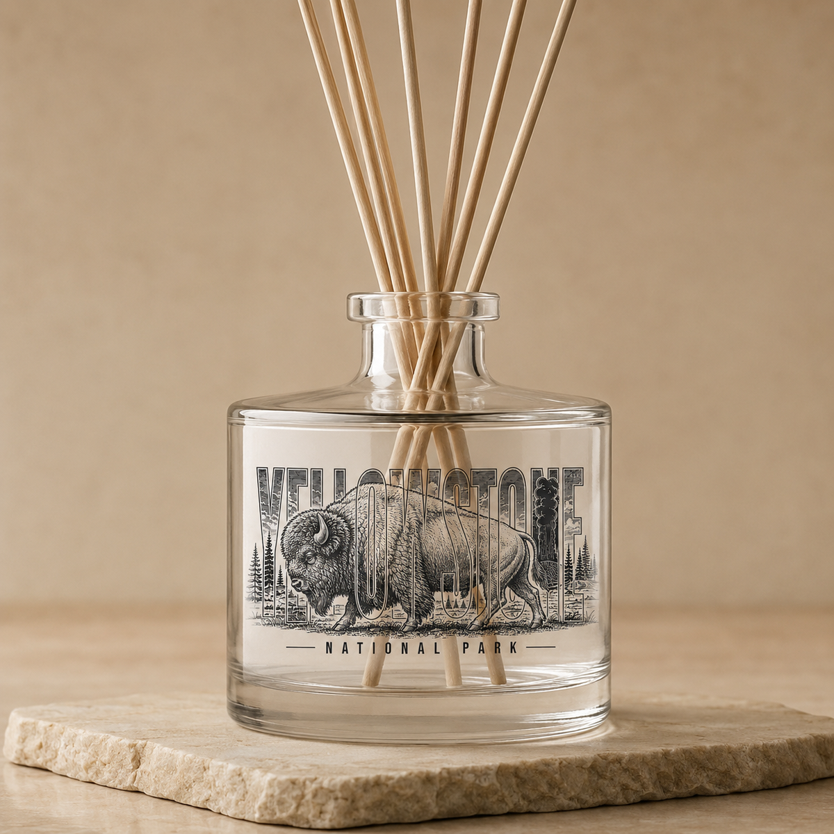 Yellowstone National Park Bison Glass Diffuser product image
