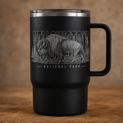 Yellowstone National Park Bison 24 oz Handle Mug product image