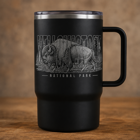 Yellowstone National Park Bison 24 oz Handle Mug product image
