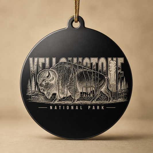 Yellowstone National Park Bison Christmas Ornament product image