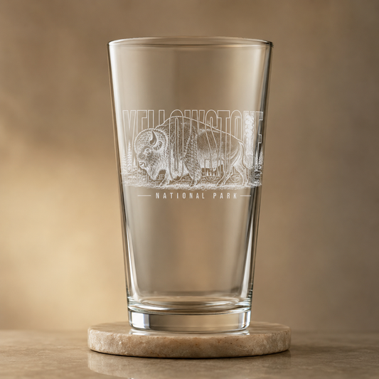 Yellowstone National Park Bison Beer Pint product image