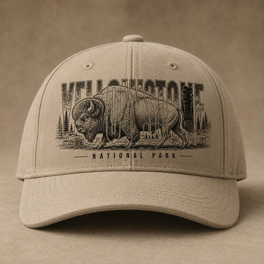 Yellowstone National Park Bison Stone Structured Cap product image