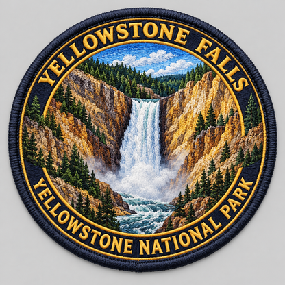Yellowstone Falls — Yellowstone National Park raised UV-print collectible patch
