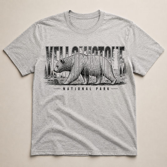 Yellowstone National Park Grizzly Ash T-Shirt product image