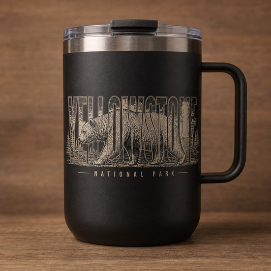 Yellowstone National Park Grizzly 24 oz Handle Mug product image