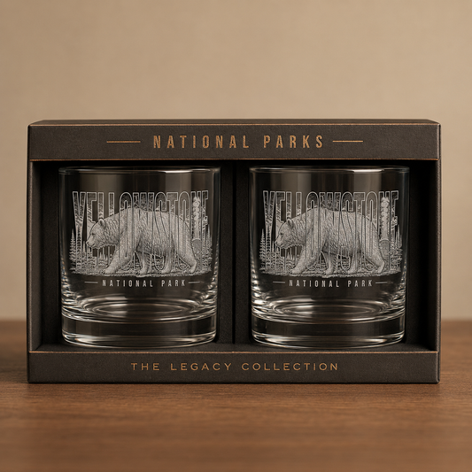 Yellowstone National Park Grizzly Rocks Glass Gift Set product image