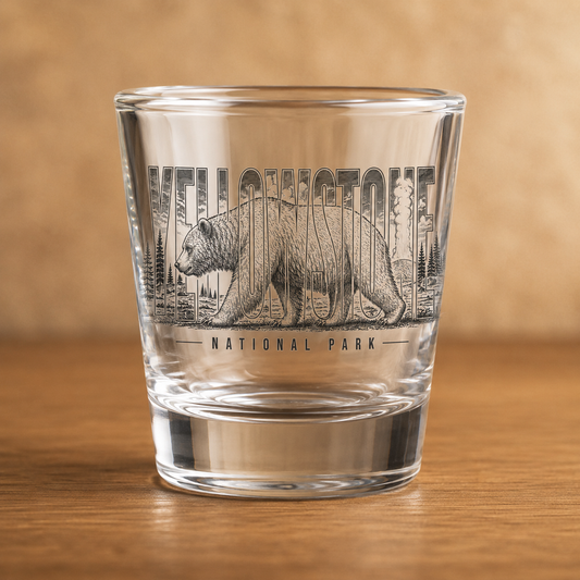 Yellowstone National Park Grizzly Shot Glass product image